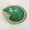 Mid-Century Italian Green and Gold Sommerso Bullicante Murano Glass Bowl, 1960, Image 4