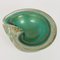 Mid-Century Italian Green and Gold Sommerso Bullicante Murano Glass Bowl, 1960, Image 2