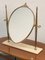 Italian Polished Brass Table Mirror with Adjustable Marble Vanity Base, 1950s 4