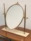 Italian Polished Brass Table Mirror with Adjustable Marble Vanity Base, 1950s, Image 4