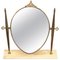 Italian Polished Brass Table Mirror with Adjustable Marble Vanity Base, 1950s 1