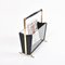 Mid-Century Italian Wood and Glass Magazine Rack with Brass Feet, 1950s, Image 7