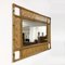 Espejo italiano rectangular con estructura de bambú, ratán y mimbre, años 70, Imagen 2
