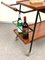 Mid-Century Italian Wooden Bar Trolley with Bottle Holder and Drawer, 1960s 10