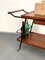Mid-Century Italian Wooden Bar Trolley with Bottle Holder and Drawer, 1960s 9