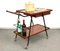 Mid-Century Italian Wooden Bar Trolley with Bottle Holder and Drawer, 1960s 8