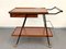 Mid-Century Italian Wooden Bar Trolley with Bottle Holder and Drawer, 1960s 2