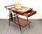 Mid-Century Italian Wooden Bar Trolley with Bottle Holder and Drawer, 1960s 7