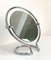 Mid-Century Italian Round Double Sided Chromed Steel Dressing Mirror, 1970s 2