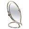Mid-Century Italian Round Double Sided Chromed Steel Dressing Mirror, 1970s 1