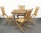 Mid-Century Italian Bamboo and Rattan Foldable Table and Four Chairs, 1960s, Set of 5, Image 2