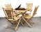 Mid-Century Italian Bamboo and Rattan Foldable Table and Four Chairs, 1960s, Set of 5 5