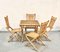 Tavolo Mid-Century pieghevole in bambù e vimini con quattro sedie, Italia, anni '60, set di 5, Immagine 3