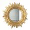 Mid-Century Italian Gilded Plastic Round Sunburst Wall Mirror, 1970s 3