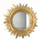 Mid-Century Italian Gilded Plastic Round Sunburst Wall Mirror, 1970s, Image 3