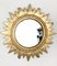 Mid-Century Italian Gilded Plastic Round Sunburst Wall Mirror, 1970s, Image 6