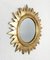Mid-Century Italian Gilded Plastic Round Sunburst Wall Mirror, 1970s 4