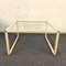Italian Brass and Cream Enameled Metal Square Coffee Table by Tommaso Barbi, 1970s 4