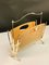 Mid-Century French Brass and Chestnut Wood Magazine Rack by Maison Baguès, 1950s 13