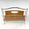 Mid-Century French Brass and Chestnut Wood Magazine Rack by Maison Baguès, 1950s 10