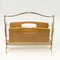 Mid-Century French Brass and Chestnut Wood Magazine Rack by Maison Baguès, 1950s 9