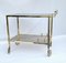 Italian Gold-Plated Smoked Glass Brass Bar Cart on Two Levels, 1970s 6