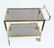 Italian Gold-Plated Smoked Glass Brass Bar Cart on Two Levels, 1970s 3