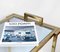 Gilded Brass and Glass Trolley with Service Tray, Italy, 1980s, Image 3