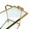 Gilded Brass and Glass Trolley with Service Tray, Italy, 1980s 14