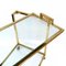 Gilded Brass and Glass Trolley with Service Tray, Italy, 1980s, Image 14