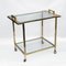 Gilded Brass and Glass Trolley with Service Tray, Italy, 1980s 9