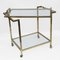 Gilded Brass and Glass Trolley with Service Tray, Italy, 1980s, Image 12