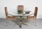 Octagonal Dining Table in Brass, Chrome & Glass, Italy, 1970s 10