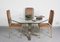 Octagonal Dining Table in Brass, Chrome & Glass, Italy, 1970s, Image 10