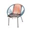 Italian Metal Chair and Childrens Plastic Red and Blue Chair in the Style of Rima, 1950s 2