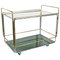 Italian Chrome Brass Smoked Glass and Mirror Bar Cart/Serving Table, 1970s 1