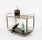 Italian Chrome Brass Smoked Glass and Mirror Bar Cart/Serving Table, 1970s 8