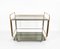 Italian Chrome Brass Smoked Glass and Mirror Bar Cart/Serving Table, 1970s 2