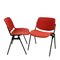 Italian Red Aluminum DSC Chair 106 by Giancarlo Piretti for Castles Alps, 1960s, Set of 2 2