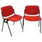 Italian Red Aluminum DSC Chair 106 by Giancarlo Piretti for Castles Alps, 1960s, Set of 2 1