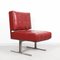 Italian Red Leatherette Lounge Chairs in the Style of Robert Haussmann for de Sede, 1950s, Set of 2 5