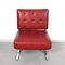 Italian Red Leatherette Lounge Chairs in the Style of Robert Haussmann for de Sede, 1950s, Set of 2 17