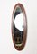 Mid-Century Modern Italian Oval Wall Mirror Frame with Wood, 1960s 2