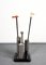 Vintage Italian Lacquered Wood and Metal Umbrella Stand in Black, 1970s 7