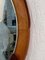 Italian Round Teak Framed Wall Mirror with Leather, 1960s, Image 4