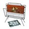 Enameled Iron and Painted Wood Magazine Rack, 1950s, Image 2