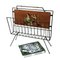 Enameled Iron and Painted Wood Magazine Rack, 1950s 6