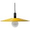 Modern Italian Yellow Enamelled Metal Disc Ceiling Light, 1970s 1