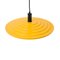 Modern Italian Yellow Enamelled Metal Disc Ceiling Light, 1970s 4