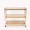 Bar Cart in Brass and Chrome with Three Glass Shelves, Italy, 1970s 2